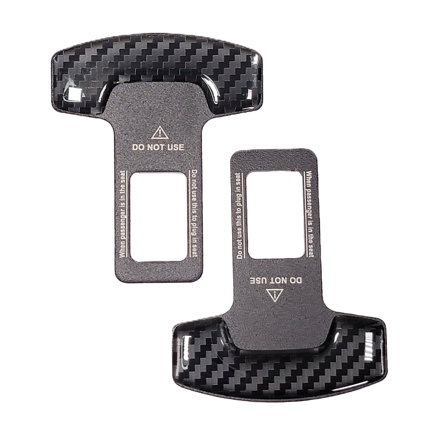 Carbon Fiber and Metal Seatbelt Silencer Universal Fit- 2 Pack