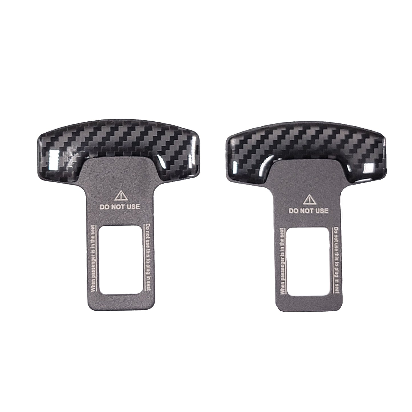 Carbon Fiber and Metal Seatbelt Silencer Universal Fit- 2 Pack
