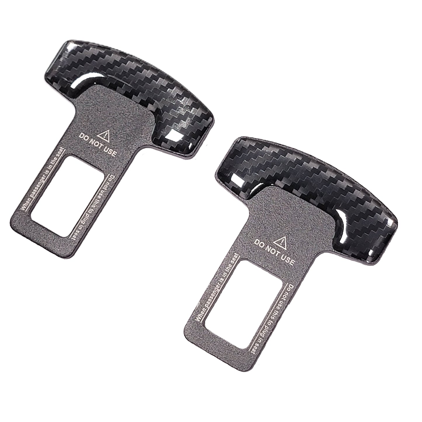 Carbon Fiber and Metal Seatbelt Silencer Universal Fit- 2 Pack