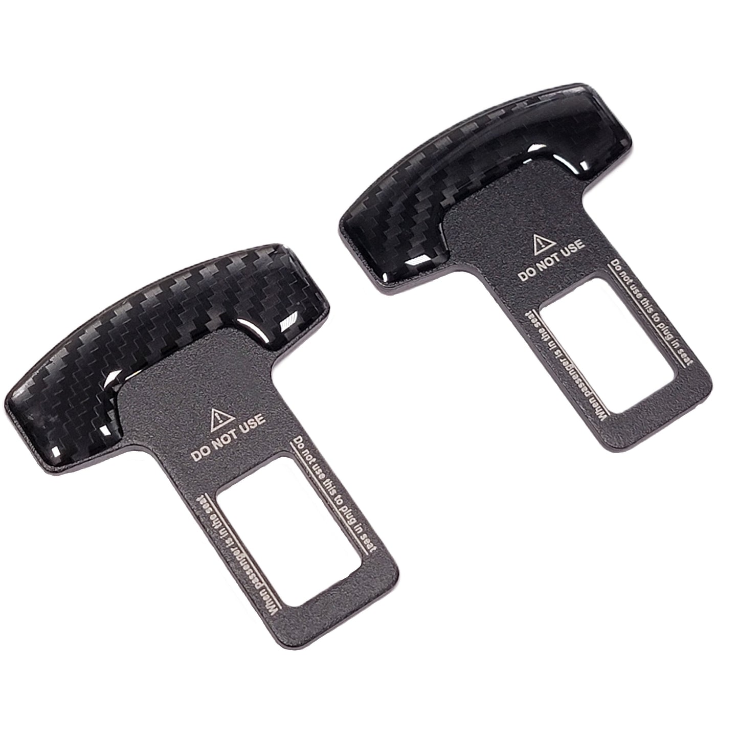 Carbon Fiber and Metal Seatbelt Silencer Universal Fit- 2 Pack