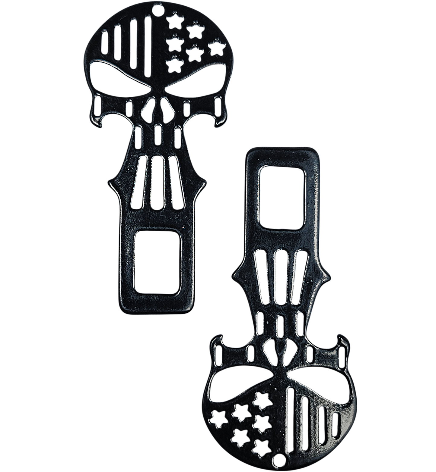 Black Metal Punisher Seatbelt Silencer/ Bottle Opener Universal Fit- 2 Pack