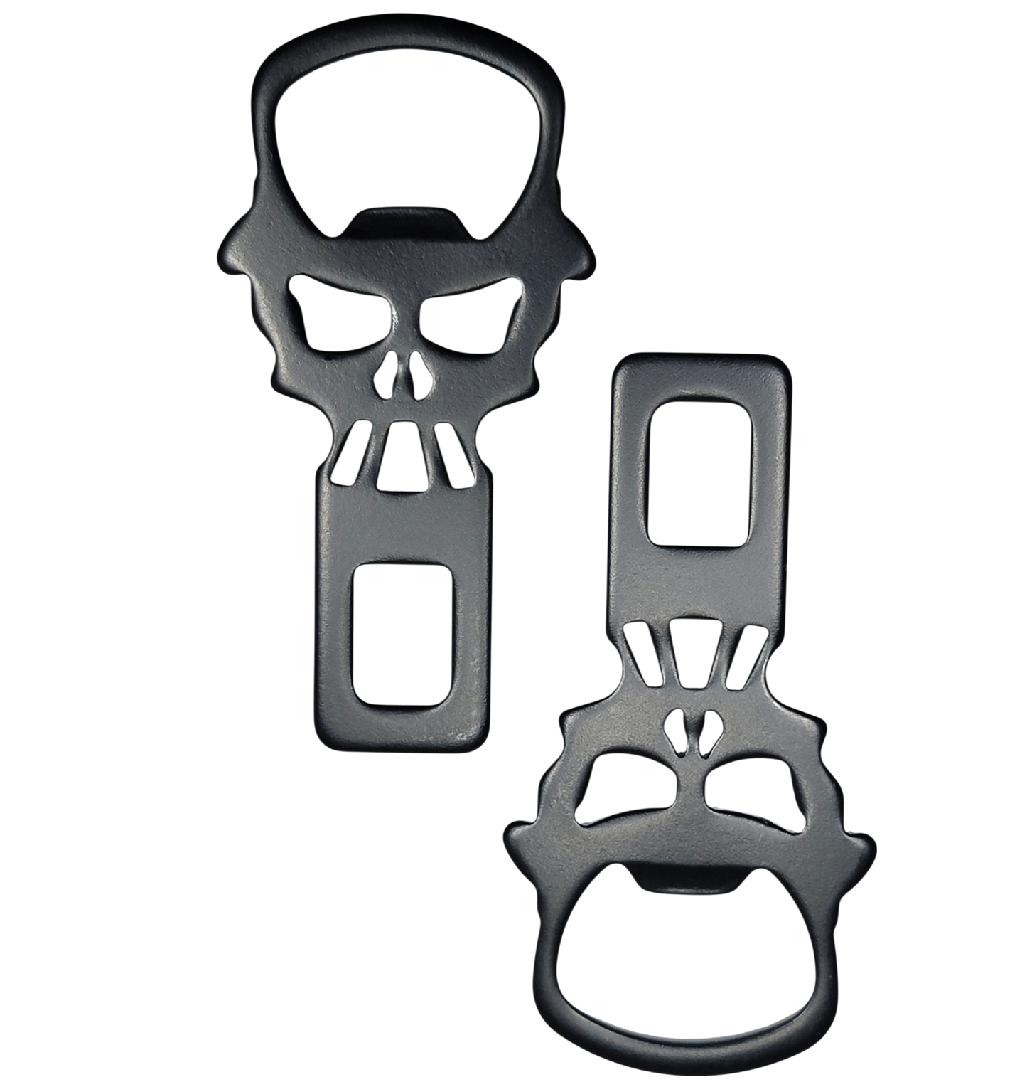 Black Metal Top Hat Skull Seatbelt Silencer/ Bottle Opener Universal Fit 2 Pack