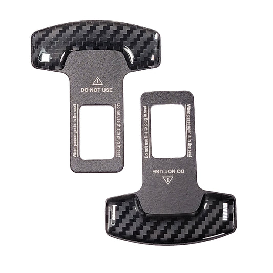 Carbon Fiber and Metal Seatbelt Silencer Universal Fit- 2 Pack