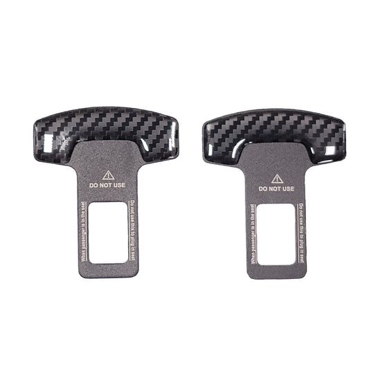 Carbon Fiber and Metal Seatbelt Silencer Universal Fit- 2 Pack